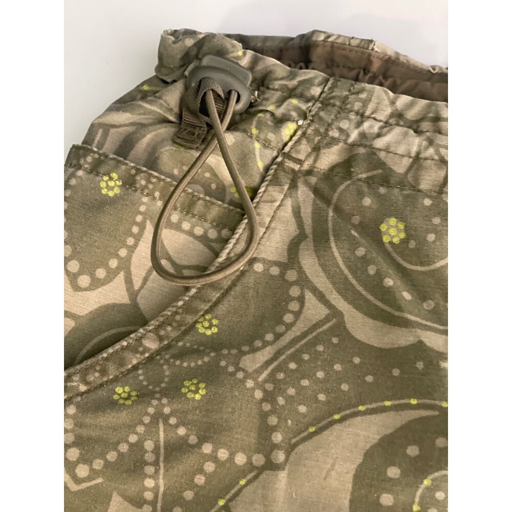 Columbia Womens Olive Floral Print Capris Size L Adjustable Waist 70% Cotton 30% - Picture 4 of 5